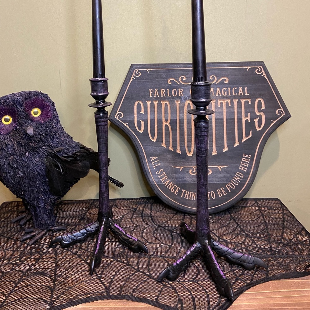 SOLD Bird Claw Candle holder set